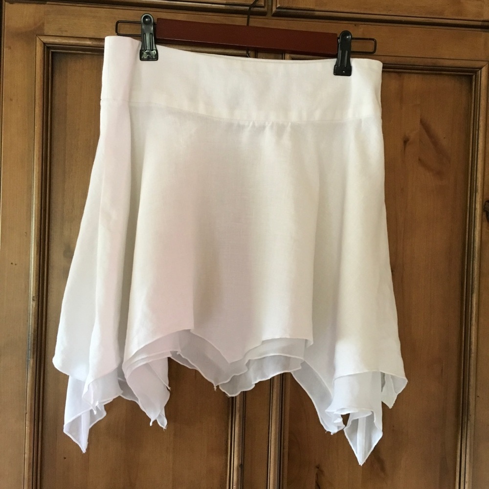 Guess Collection Linen Flirty Layered White Skirt